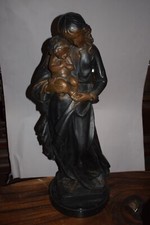 Maria mit Kind, Bronze, polierter Marmorsockel, zweifarbige Antikpatina, 59cm