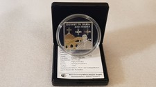 Gedenkmünze Silber mit Gold 8 Swarovski-Kristallen Papstreise Israel Jordanien