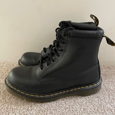 Dr. Martens Industrial Herren Schwarz Leder Stiefel Air Wair Hüpfsohlen GRÖSSE UK 9