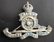 Original 2. Weltkrieg Royal Artillery Cap Abzeichen weiß Metall