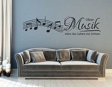Wandtattoo Wohnzimmer Wandtatoo Noten Spruch ohne Musik wäre das Leben pkm152