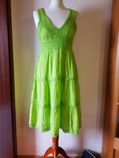 neon grünes Sommerkleid Indien Strand Hängerchen Gr. 36-38 Corte Hindu - Boho
