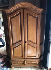 Kleiderschrank Eiche rustikal Vollmassiv Dielenschrank Bauernschrank Eckschrank