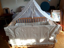 Roba Kinderbett auf Rollen inkl. Himmel, Nestchen und Matratze