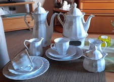 Eschenbach Kaffee/Teeservice weiß dezentes Blumenmuster shabby 18 Pers. 60 Teile