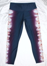 FOREVER21 Yoga Sport Leggings tights Gr.M Batik Tie Dye Blau Lila Bunt Training 