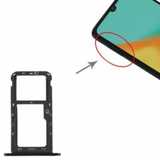 Dual SIM Karten Halter Adapter Schwarz für ZTE Blade Blade A7 2019 Ersatzteil