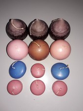 12 Kerzen Konvolut–Kugelkerze, Schwimmkerze, birnenförmige Kerze