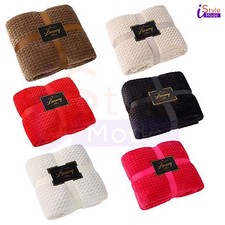 Luxus Welle Überwurf warm Fleecedecke Doppel Kingsize Sofa Bett