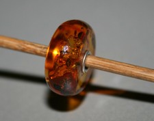 Original Trollbeads -  Big Glitter Debris Amber Bernstein Unique OOAK - New