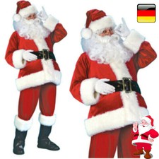 Weihnachtsmann Adult Kostüm Set Santa Claus Anzug Weihnachten Cosplay 7tlg/Set