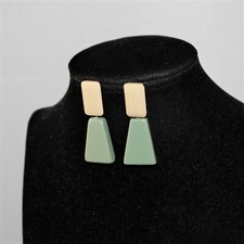 Damen Ohrringe Trapetz Harz gold elegant