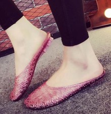 Damen Jelly Schuhe Hausschuhe atmungsaktiv Wohnzimmer Halbschuhe Flache Schuhe Sandalen Sz