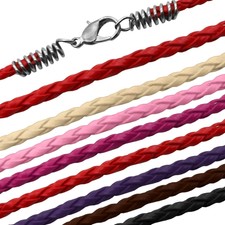 Lederkette geflochten Herren Damen Kette für Anhänger Lederband Halsband Surfer