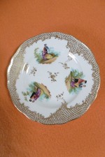 Meissen 1880 wunderschöner Teller Figurenmalerei nach Watteau Goldspitzenkante 1
