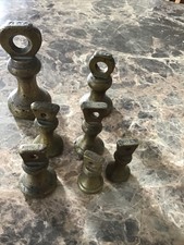7 Stück Messinggewichte Vintage Pfund Unzen Glockenstil gebraucht