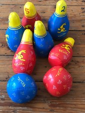 Kegelset für Kleinkinder / Kegelspiel für drinnen und draußen / Hase Felix Motiv