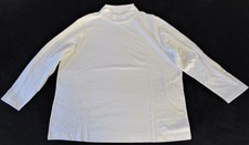 Shirt Rolli Damen Gr. 48 wollweiß langarm Baumwolle Rollkragen Basic Neu