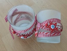 Teelichtgläser - Teelichthalter - Deko - Weihnachten - Weß - gebraucht