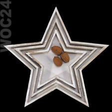 STERN Dekoplatte Dekotablett Deko Holz Kerzen Tablett Shabby Vintage Creme Natur