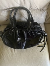 FRANCESCO BIASIA Tasche 2 Henkel Schultertasche Lackleder Schwarz