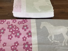 Ido Bettwäsche-Garnitur 135x200, 80x80 100% Baumwolle Pferd Mädchen Kinder pink