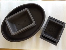 Set Bonsai-Schalen aus Kunststoff in 4 verschiedenen Größen, 1x Untersetzer