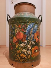 Antike Milchkanne Bauernmalerei mit Deckel ca.58cm-beidseitig verschieden bemalt