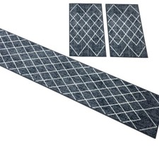 Bettumrandung 3tlg Teppich Set natur  2 x 60/110 und 1 x  60/320 cm grau blau