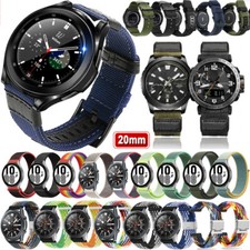 Nylon Leder Armband für Samsung Galaxy Watch 4 40/44mm 42/46mm Classic Active 2