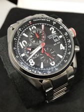 Citizen Eco-Drive Herren Chronograph Uhr Edelstahl Armband