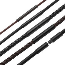 Halskette Leder Gummi Geflochten Schwarz Braun Edelstahl Verschluß Herren Damen