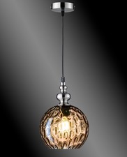 HONSEL Retro Pendel Leuchte Hänge Lampe Uller 1flg E27 69567 amberfarben  Ø 20cm