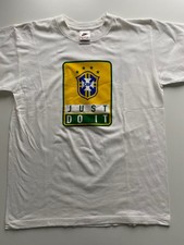 NIKE Vintage Fussball Fan T-Shirt WM Brasilien CBF Gr. M(?) weiß gelb Brazil