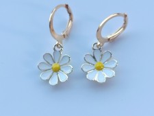 Edelstahl Creole ? ?Blume ? Schmuck Damen Ohrringe Emaille Geschenk