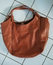 Echt Leder Shopper / Umhängetasche  - cognacfarben - feiner Zustand - Vera Pelle