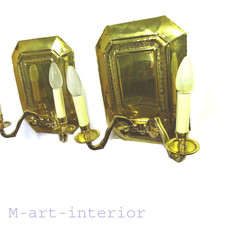 Paar Blaker Wandleuchten Messing Lampen,Brass Wall Lamps, Kunstschmiede Walther