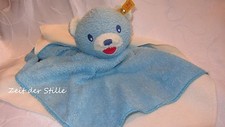 STEIFF ALETE Schmusetuch Kuscheltuch Bär Teddy Teddybär blau weiß Frottee