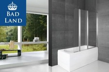 Badewannenabtrennung Faltwand Duschabtrennung 3-teilig  140x120 Glas Klarglas 