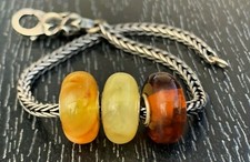 3x Bernstein Armband Perlen Kit. ag925 Kerne. EU Armband Perlen. Trollbeads Pandora