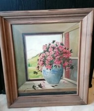 Ölgemälde Blumen Motiv Stillleben Signiert