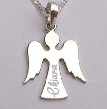 Mit Gravur Schutzengel Engel Wunschname Wunschgravur Echt Silber 925 mit Kette