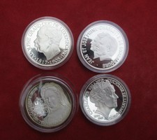 Luxemburg 4 x 25 Ecu Münzen Coins Silber Ag PP proof
