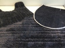  Badezimmer Badematte WC Teppich Deckelbezug 3-teiliges Set  grau R2m