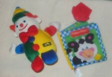Euro Pl Clown Rassel Starline + Fisher Price Buch Stoff 1994 Baby Spielzeug Set