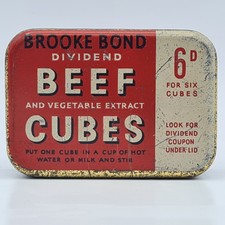 Brooke Bond Dividende Rindfleischwürfel Vintage Dose, kleine Dose, fasst 6 Rindfleisch Stock Würfel