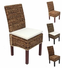 2er-Set Esszimmerstuhl M69 Bananengeflecht dunkel oder hell, mit / ohne Kissen