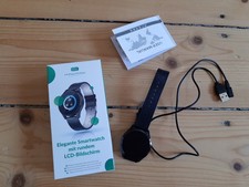 Kawkaw Electronics, Elegante Smartwatch Mit Rundem Lcd Bildschirm, Neu, Ovp, uhr