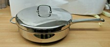 Bratpfanne, große hohe Schmorpfanne  28  mit Deckel,  EDELSTAHL 18/10