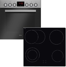 Amica EHC 934 001 E Einbau-Set Glaskeramik Edelstahl Herdset Ceran SteamClean